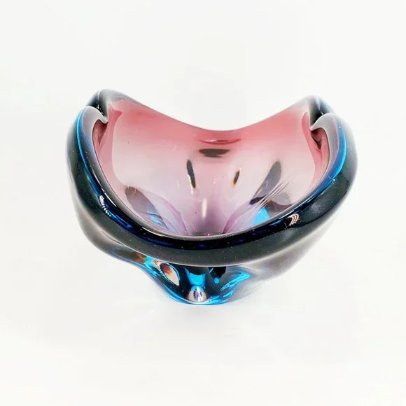 Murano Glass Bowl Ameythyst & Blue Sommerso Small Bowl Mid-Century Modern 1960s - Picture 4 of 7